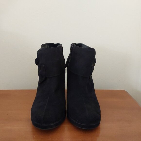 Y2K Rampage Black Ankle Boots with Knot Detail - Picture 2 of 16